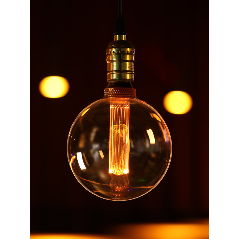 3.5W G125 LED Globe Decoration Bulbs, Dimmable Filament Vintage Edison Bulb, UL Listed, 2000K Amber, E26 Medium Base, 1