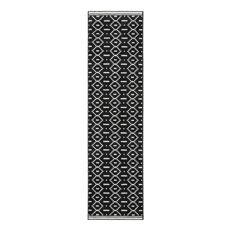 Ivy Bronx Begna Nathanyl Rug Black, Runner 2'7" x 10'