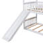 Lit simple superposé au dessus d'un lit simple avec glissade, lit maison avec glissade, blanc