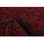 Tapis rouge en laine noué à la main de conception unique 4 pi 11 po x 6 pi 8 po Monna