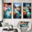«Geyser Erupting Azure Uses», 3 pièces sur toile-422400581-422400582