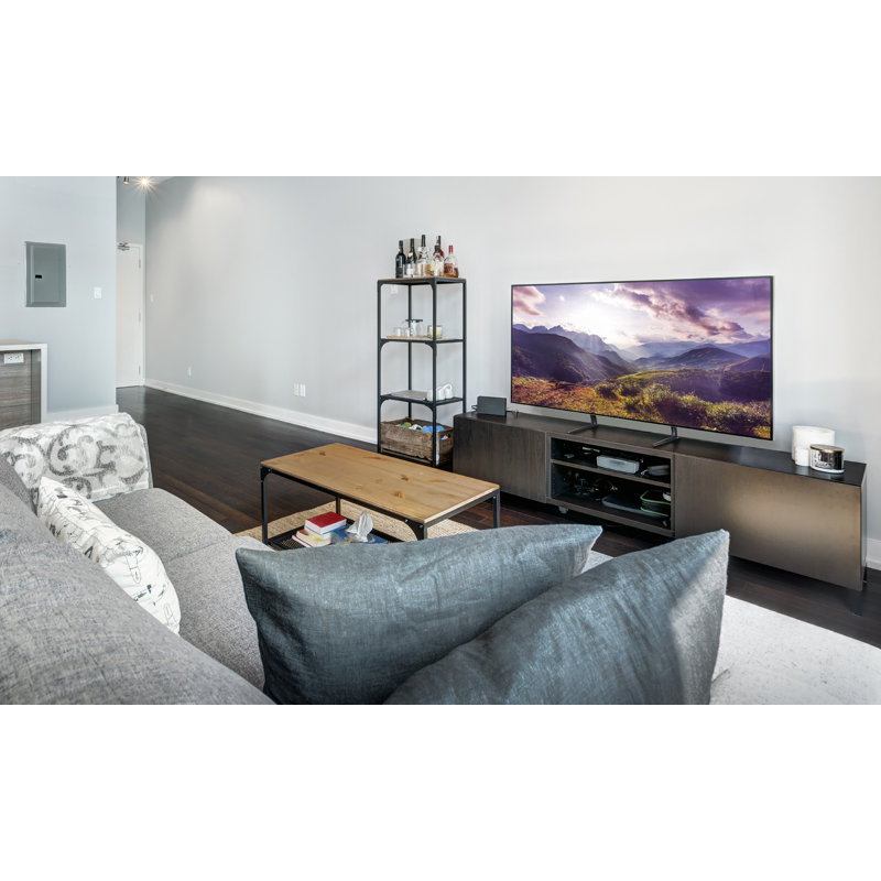 Adjustable Matte Black Metal Tabletop TV Stand for 13-70 Inch Screens