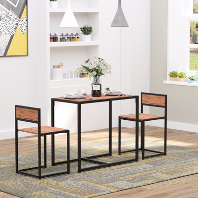 3 tables de salle à manger de style industriel pour 2 personnes - petit espace - chaises de table et pieds en acier 2 tables de cuisine confortables et durables avec pieds convenant aux espaces forts et faciles à gérer