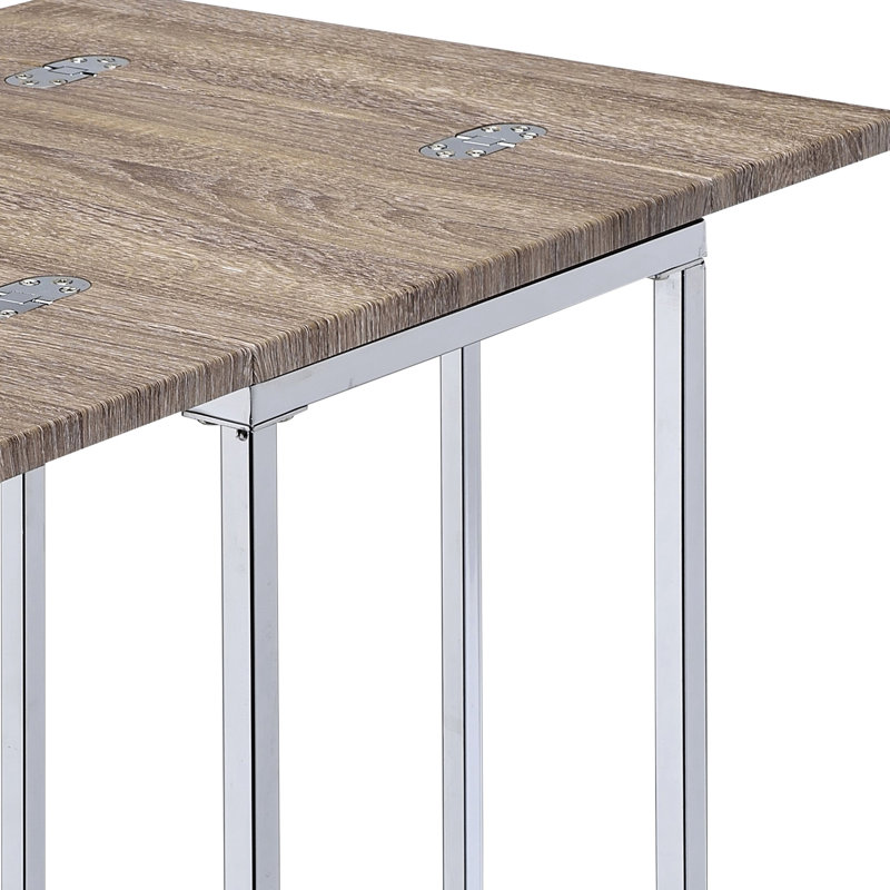 Chic Weathered Oak & Table - Expandable Surface, Contemporary Style Side With Surface Area And Function