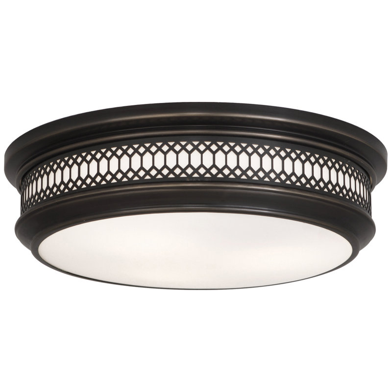 Williamsburg Tucker 3-Light Flushmount in Deep Patina Bronze with Frosted Glass