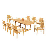 Outdoor 11 - Piece Teak Dining Set
