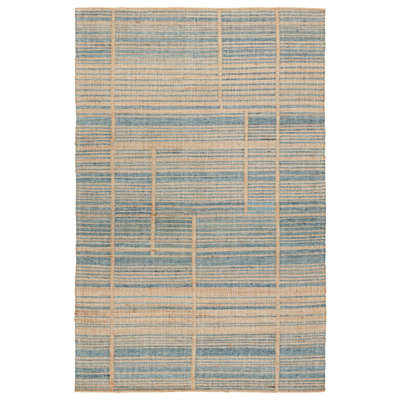Zoya Striped Area Rug in Brown/Blue