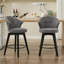 Ensemble de 2 tabourets de bar pivotants à hauteur de comptoir, chaises rembourrées en chenille avec large dossier pour bar, îlot de cuisine, salle à manger, gris foncé