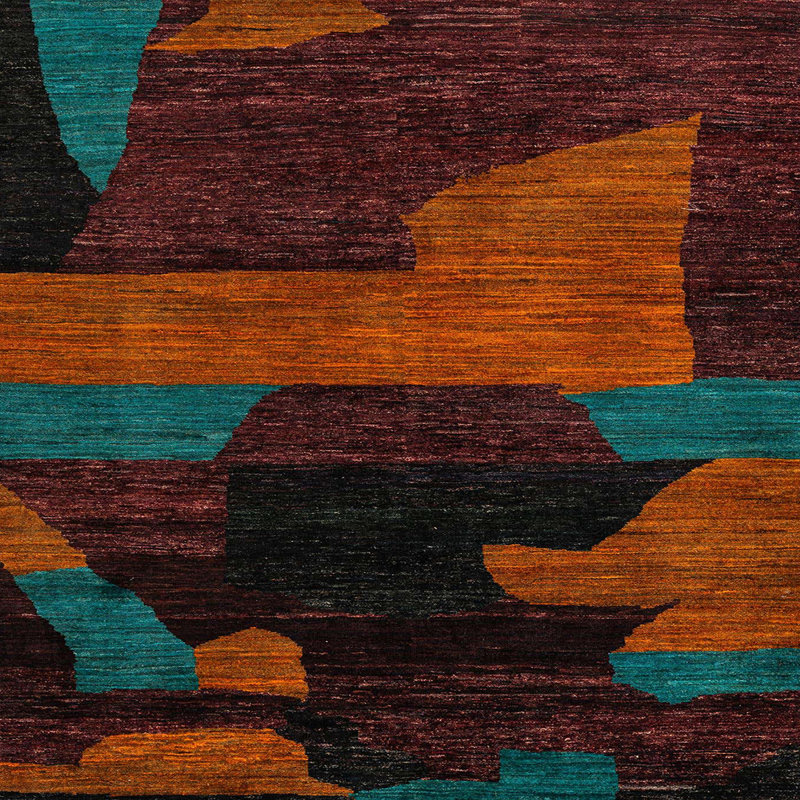 Tapis abstrait moderne 4278, Carré 8 pi