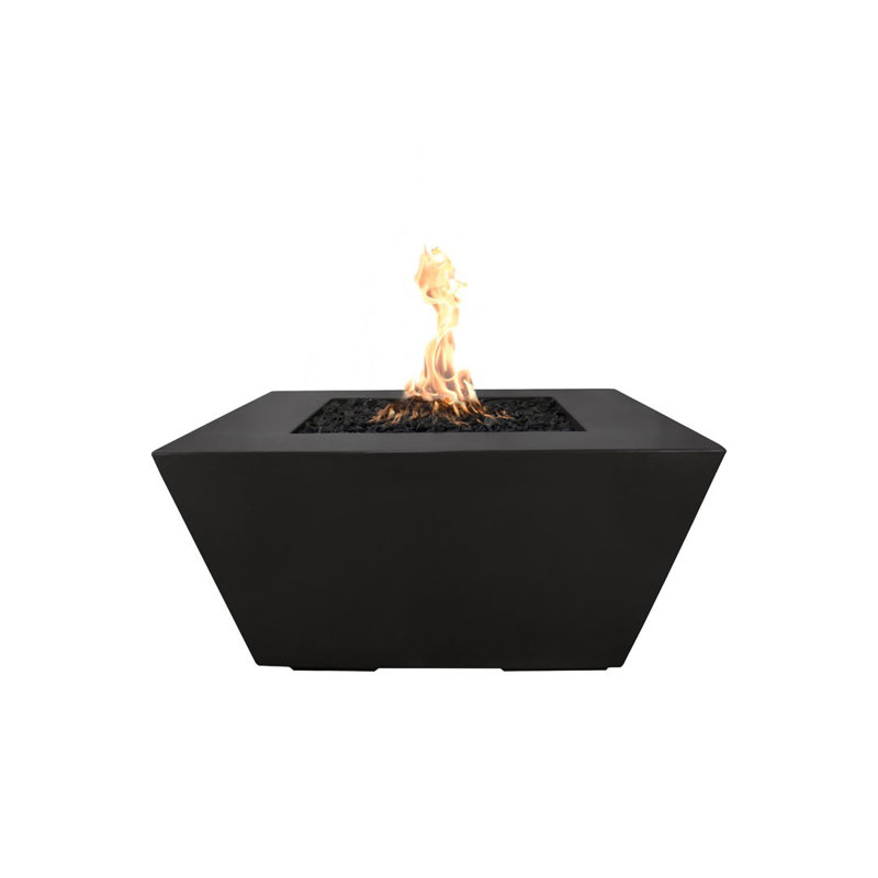 Redan Concrete Fire Pit Table, Black, Natural Gas