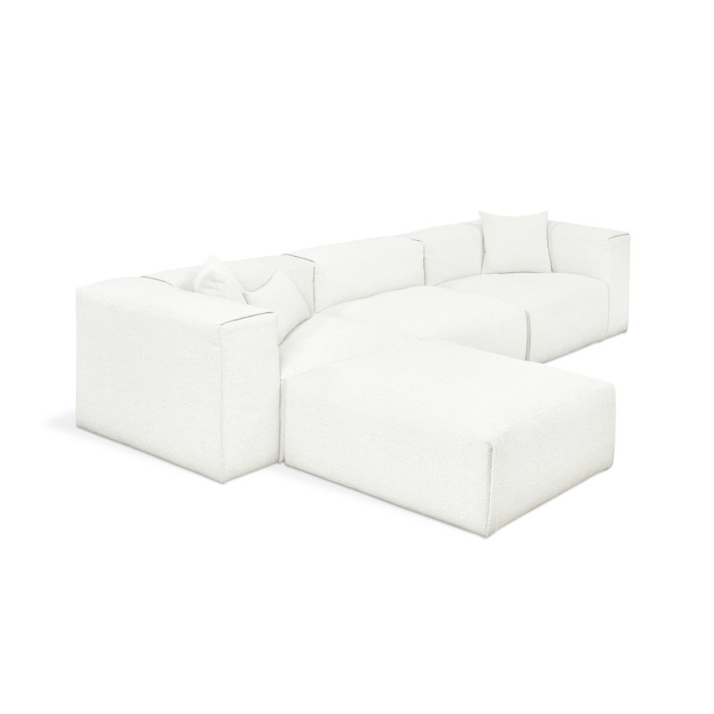 Nest Modular 4-PC Sectional, Bone Boucle