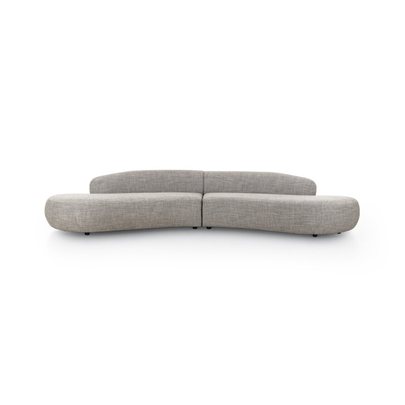 Belen Double Chaise-159”-Thames Coal, Thames Polyester Blend