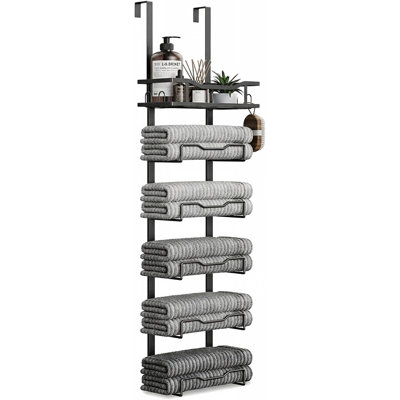 31.8 cm Steel 6 - Bar Over-the-Door Towel Rack