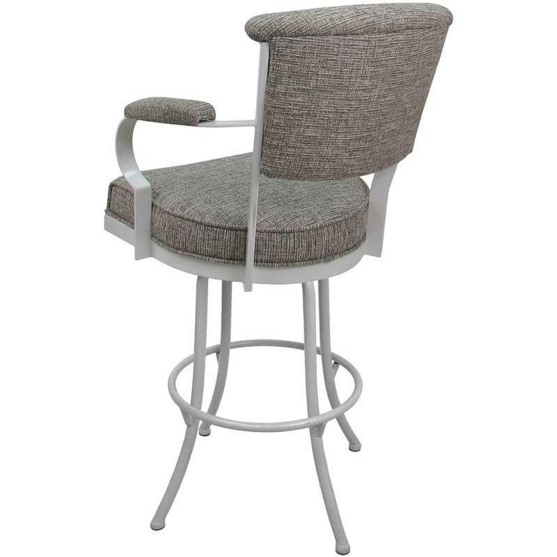 Tabouret pivotant en métal Bethel, Blanc