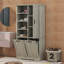 Armoire de rangement autoportante pour salle de bain avec panier à linge inclinable, tablette réglable-231950827