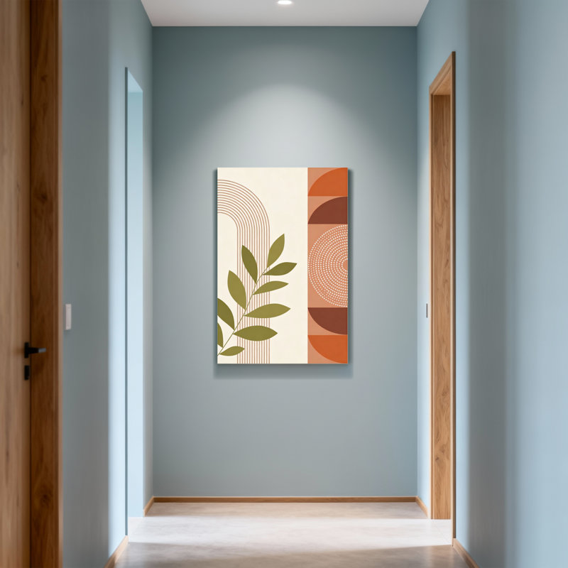 Abstract Abstract Geometric Shapes With Leaf Motif