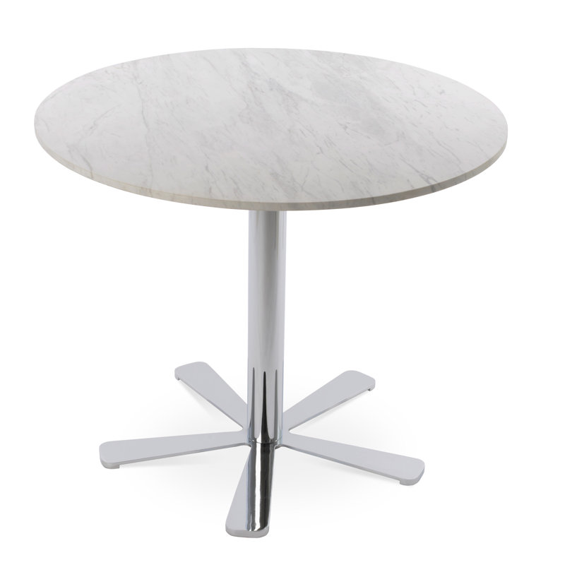 Table ronde Ithzel, H 29,5 po x L 35,5 po x l 35,5 po, Chrome