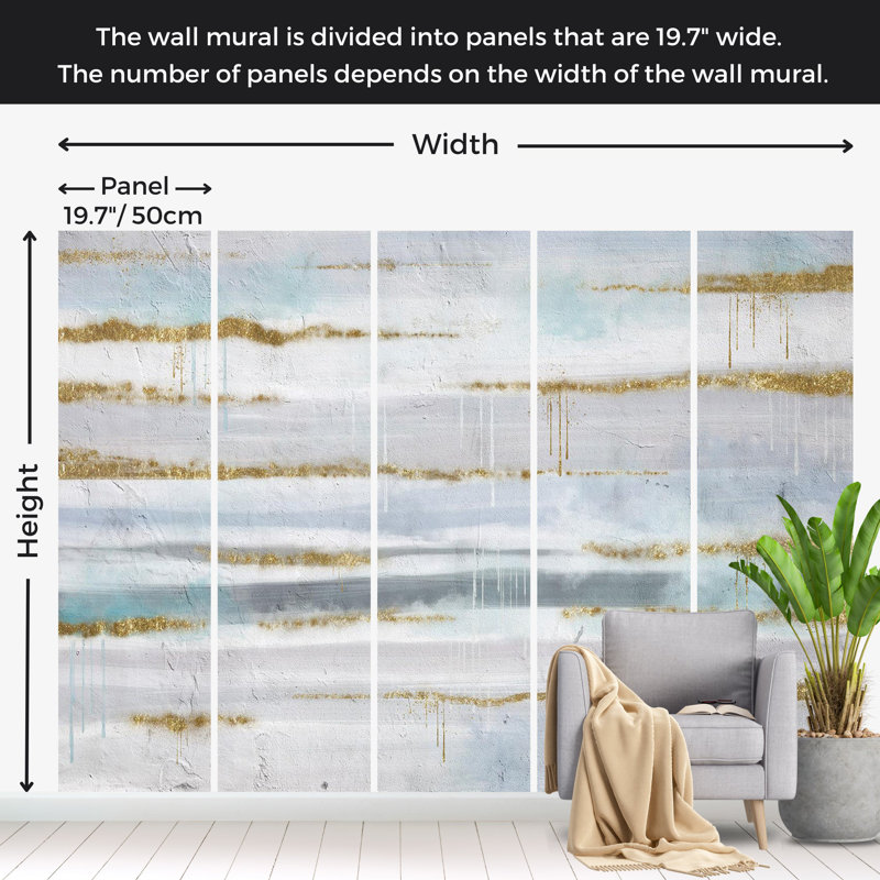 Modern Abstract Art Sparkle Wall Mural, 68" L x 98" W, Unpasted