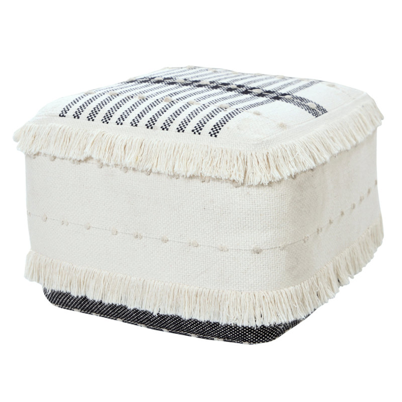 Petit pouf rembourré à la main en coton Mcglynn, petit