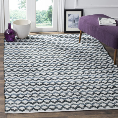 Haqeem Hand Woven Cotton Chevron Rug