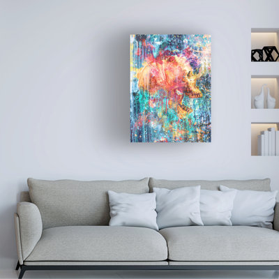 Barrett Biggers Splatter Skull Canvas Art