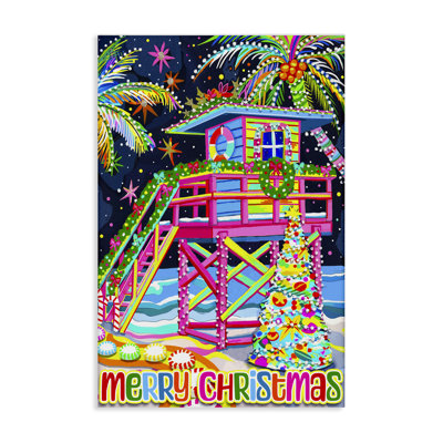 Whimsical Seaside Christmas Canvas Wall Art by Jess Stempel