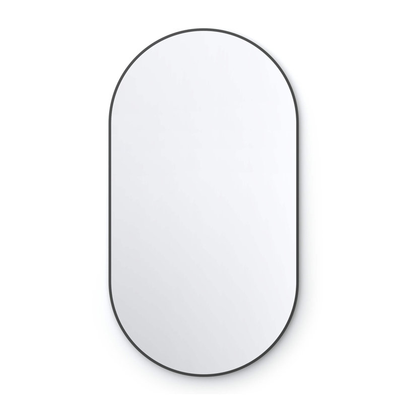 Miroir mural incassable Premium Premium, Noir mat, 44 po x 24 po