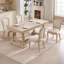 Ensemble de 2 chaises de salle à manger French Country, chaises rembourrées avec dossier en éventail, techniques de tréfilage et de sculpture, démontables, pour le salon, la cuisine, beige