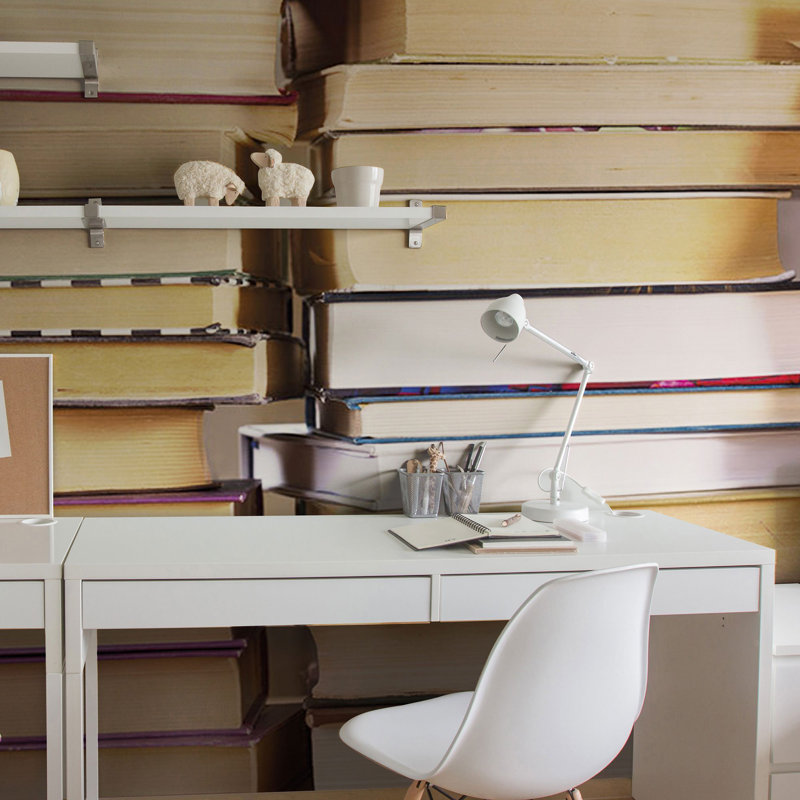 Panneau de papier peint pour bibliothèque Sighburgh, L 100,08 po x l 144 po