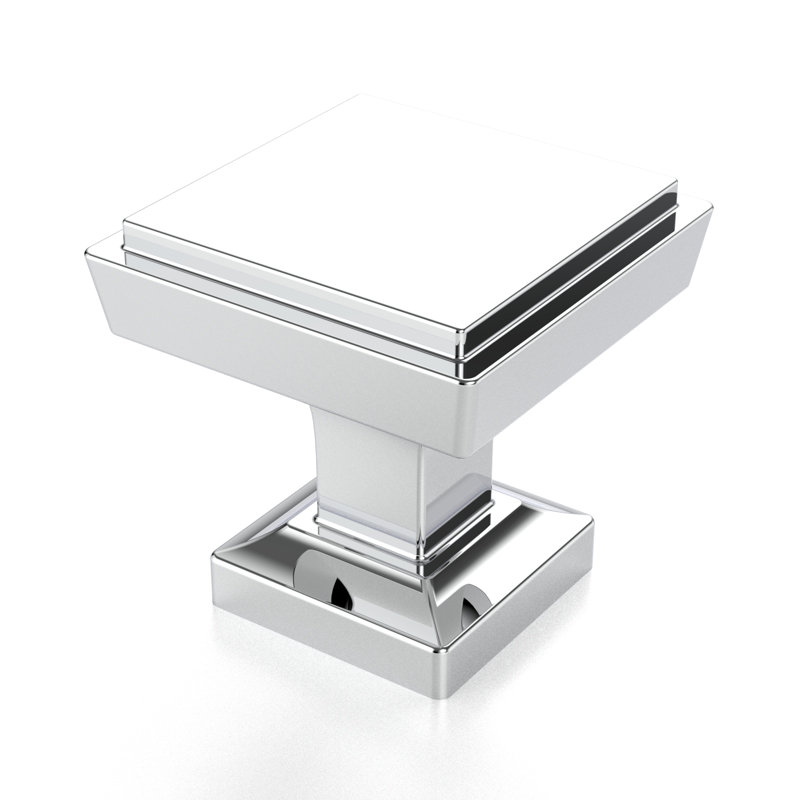 Bouton de porte et de tiroir Linden, Chrome poli, 10