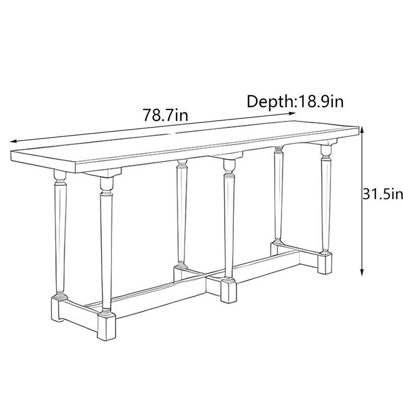 American Country Solid Wood Console Table