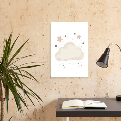 Doux nuage étoiles abstrait paysage moderne rêveur, impression d'art mural