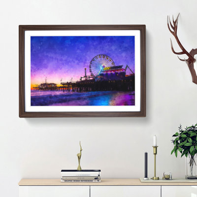Santa Monica Pier Fairground - Picture Frame Painting Print
