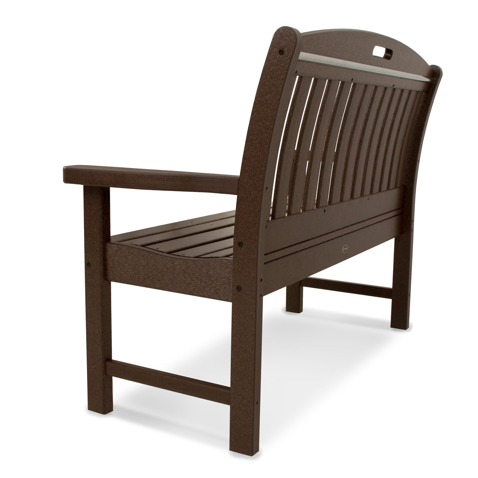 POLYWOOD® Nautical Garden Bench, Dark Teak, 37.5" H x 51.75" W x 25" D