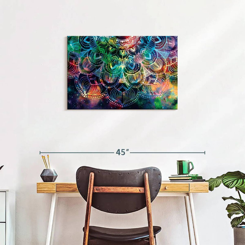 Mandala céleste, reproduction sur toile, H 20 po x l 30 po x P 1,25 po