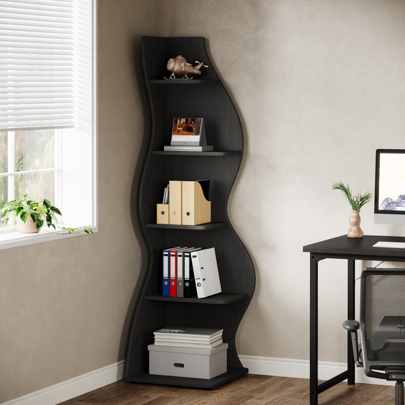 Arhab Corner Bookcase, Black