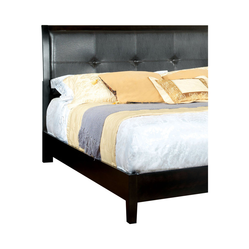Aniylah Vegan Leather Sleigh Bed, Queen
