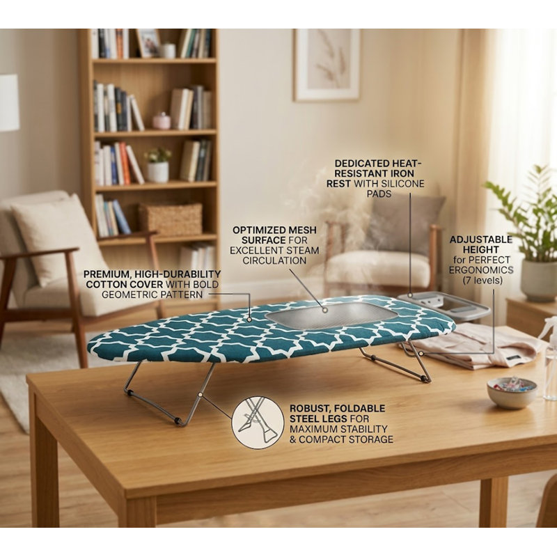 29" Tabletop Ironing Board - Black Print