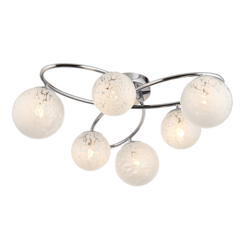 Cassye Glass Semi Flush Mount, Chrome