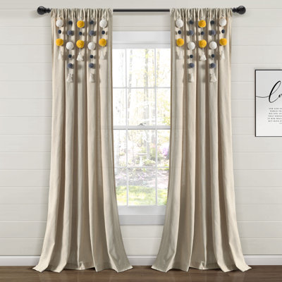 Cotton Blend Semi Sheer Curtain Single Panel