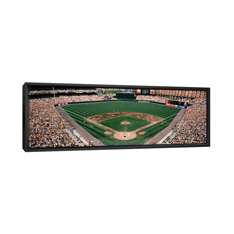 Camden Yards Baseball Field Baltimore MD par Panorami Images - impression, H 9 po x l 12 po x P 36 po, Toile avec cadre noir