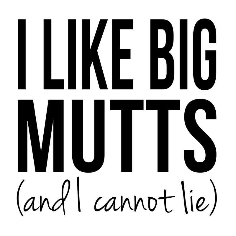 I Like Big Mutts And I Cannot Lie, 76cm H x 76cm W x 3.8cm D