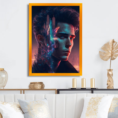 «Double Exposure Man Portrait Sci-Fi II», impression sur toile