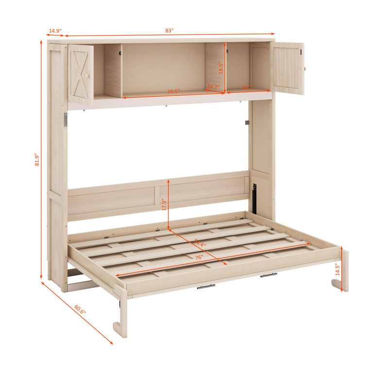 Lit escamotable double avec armoires