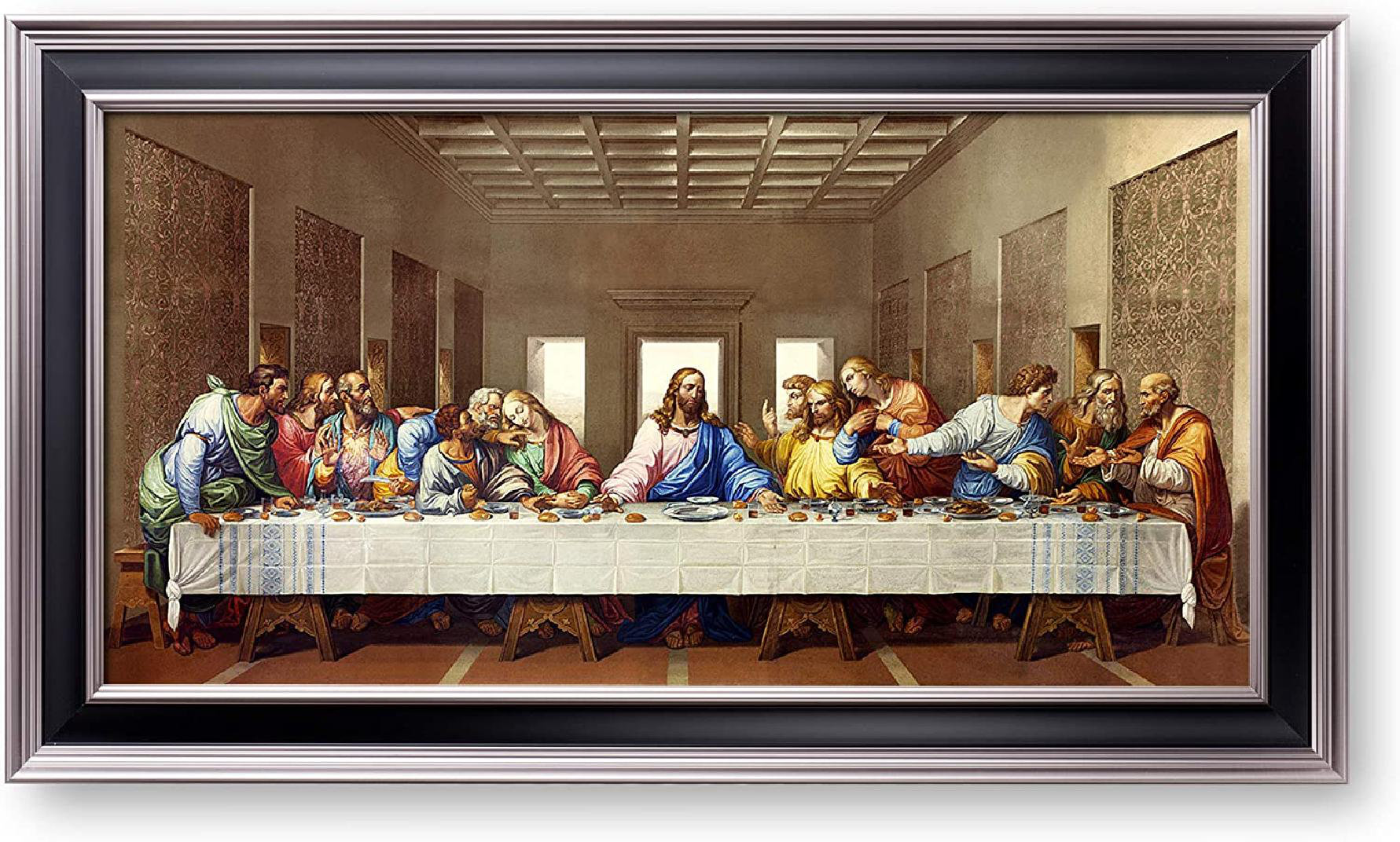 Vault W Artwork The Last Supper Framed On Canvas by Leonardo Da Vinci