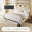 Lit plateforme capitonné, grands tiroirs de rangement au pied du lit, tablette ouverte en tête de lit, éclairage DEL, chargement USB-C, sommier non requis, options chenille ou velours hollandais, taille standard-140860448-140860454
