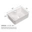 Lavabo vasque rectangulaire en céramique 16 po x 12 po - moderne, blanc, résistant aux acides, teinture pour salle de bain, installation facile