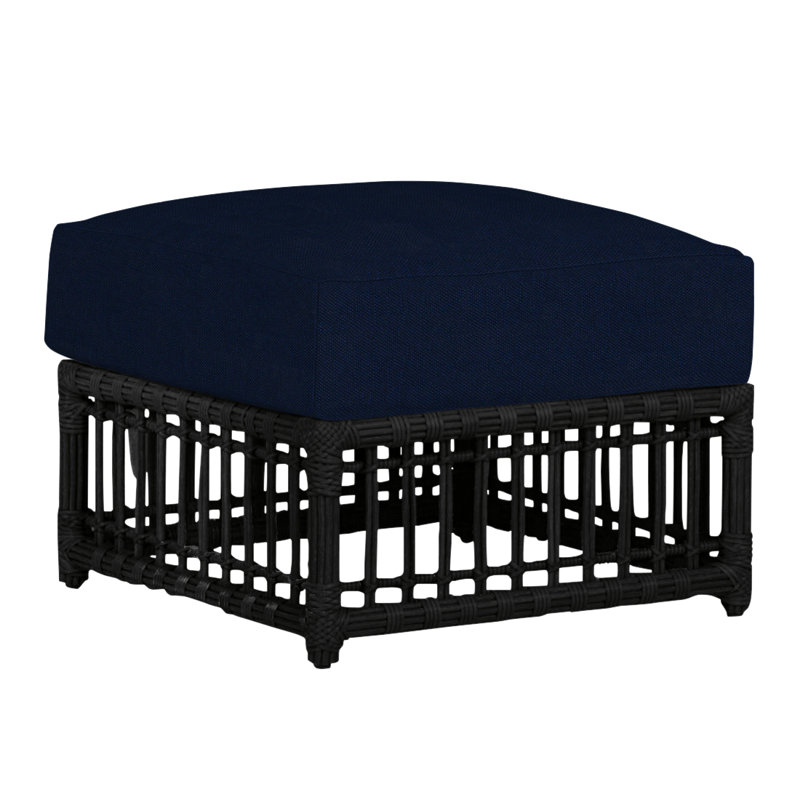 Repose-pieds Newport - toile de jute, Pas de soudure, Velours indigo, Toile de jute Newport # 66