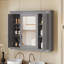 Armoire de salle de bain avec miroir, armoire à pharmacie murale avec 4 tablettes, armoire de rangement avec miroir-2130451013