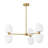 6-Light Up-down Frosted Dome Glass Linear Chandelier